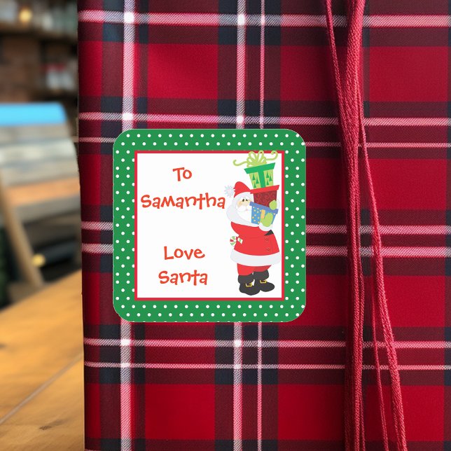 Etiqueta de Presente Personalizada do Papai Noel (Criador carregado)
