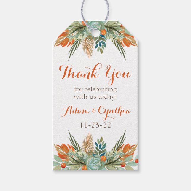 Etiqueta de presente personalizada flexível laranj (Frente)