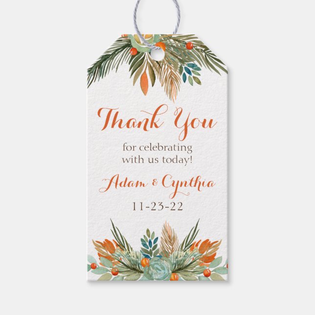 Etiqueta de presente personalizada flexível laranj (Frente)