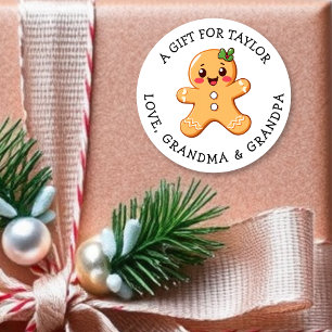 Etiqueta de Presente Personalizada Natal Rosa Fo