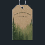 Etiqueta de Presente Personalizada para Logotipo F<br><div class="desc">Esta design apresenta uma floresta de pinheiros em tons mudados de verde florestal. Também excelente para favores de casamento de floresta ou floresta.</div>