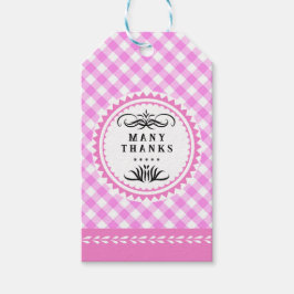 Etiqueta de Presente Pinky Pink Gingham