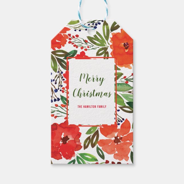 Etiqueta de presente pintada para Natal e Mão (Frente)