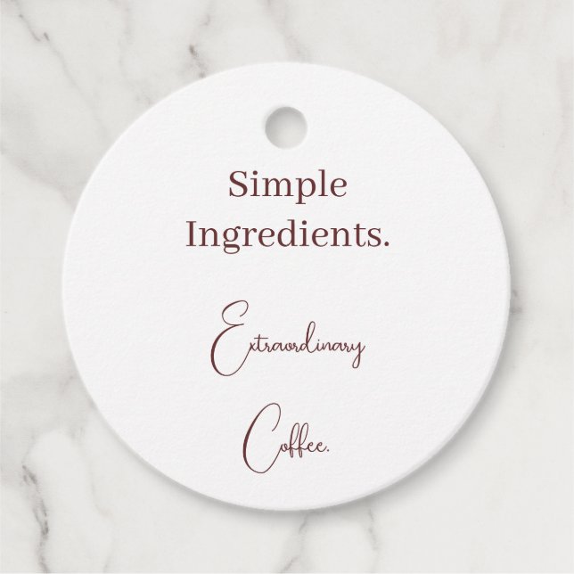 Etiqueta de Presente QR Menu Café Ingredientes Sim (Frente)
