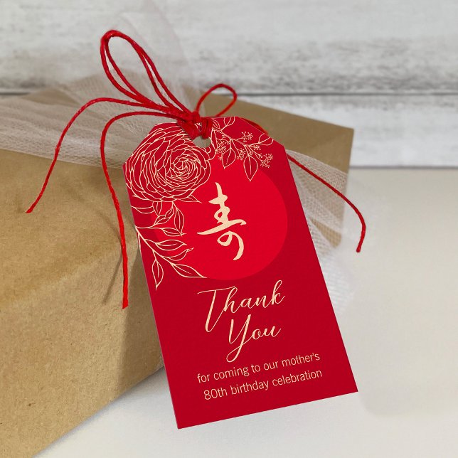 Etiqueta de presente Ranunculus de Aniversário chi (Criador carregado)