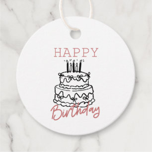 Etiqueta de Presente Redonda - Aniversário Minimal