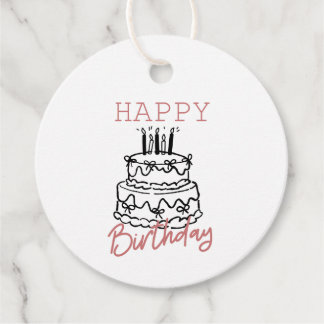Etiqueta de Presente Redonda - Aniversário Minimal