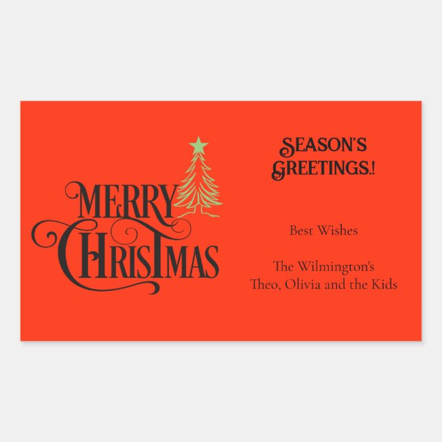 Etiqueta de presente retangular de Natal muito fel (Frente)