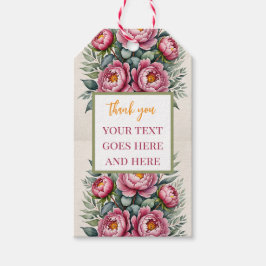 Etiqueta de Presente Rosa Rosa de Peony Personaliz