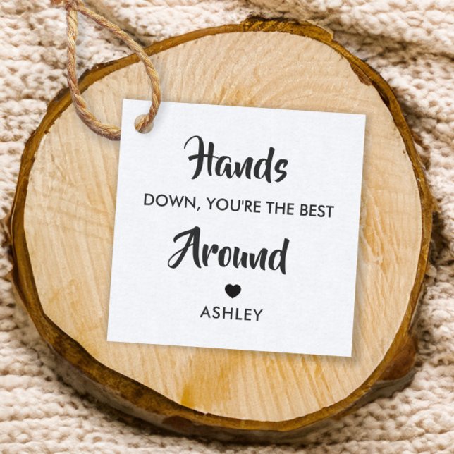 Etiqueta de presente 'Sem dúvida você é o melhor' (Criador carregado)