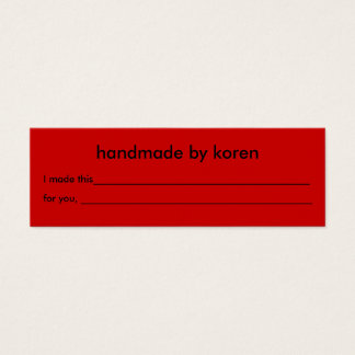 Etiqueta de presente somente para lavagem manual