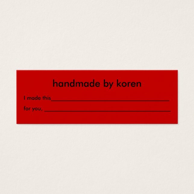 Etiqueta de presente somente para lavagem manual (Frente)