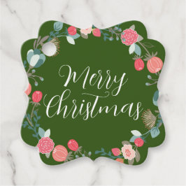 Etiqueta de Presente Verde da Festa de Natal