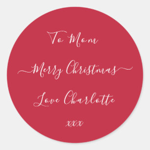 Etiqueta de Presente Vermelho de Feliz Natal Perso