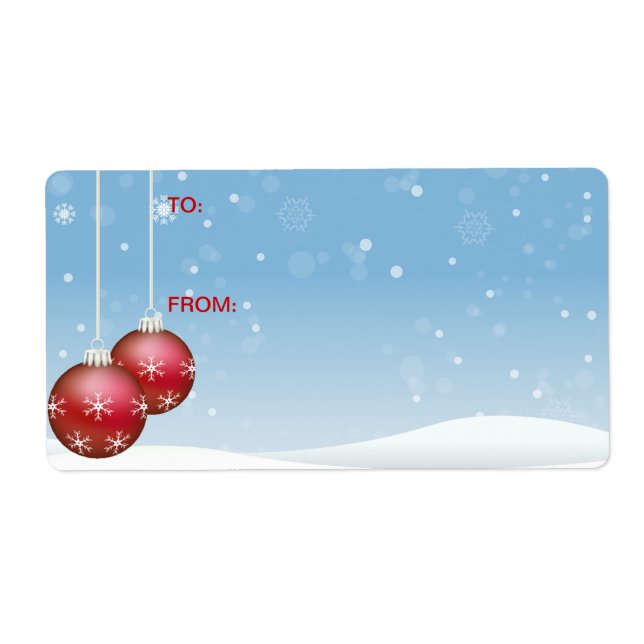Etiqueta de presentes autocolante: Bolas de Natal  (Frente)