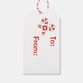 Etiqueta de presentes - Canas de doces vermelhos