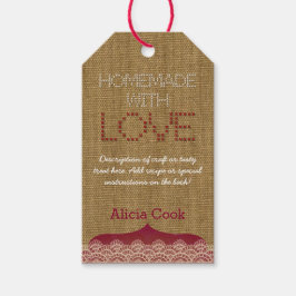 Etiqueta de presentes caseira Burlap & Lace