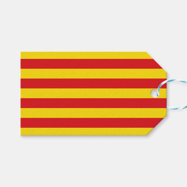 Etiqueta de presentes com bandeira da Catalunha, E (Frente (horizontal))