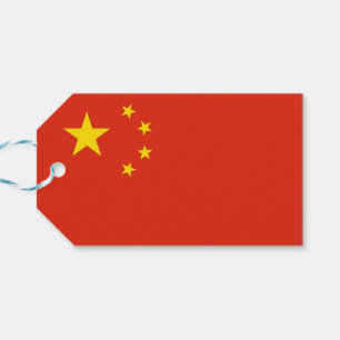 Etiqueta de presentes com bandeira da China