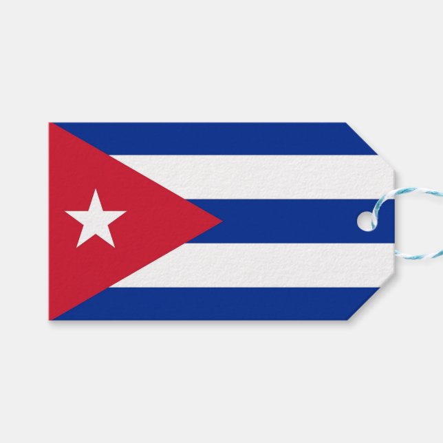 Etiqueta de presentes com bandeira de Cuba (Frente (horizontal))