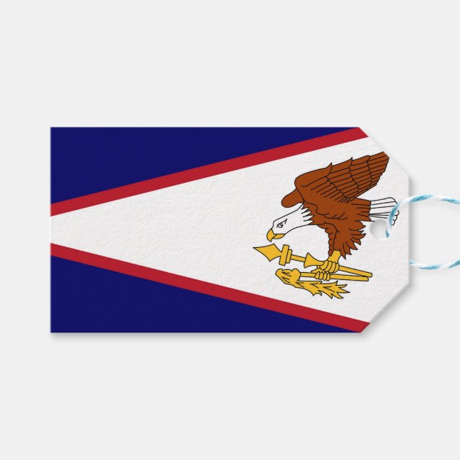 Etiqueta de presentes com bandeira de Samoa Americ (Frente (horizontal))