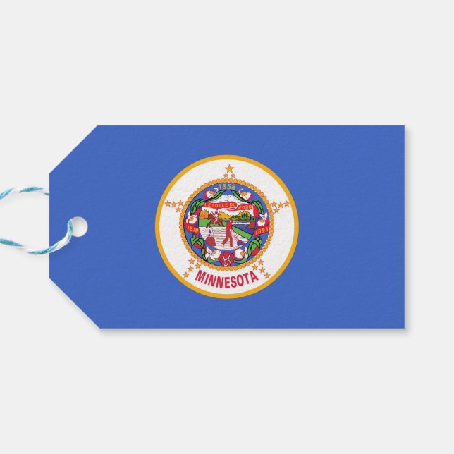 Etiqueta de presentes com bandeira do Estado de Mi (Verso Horizontal)