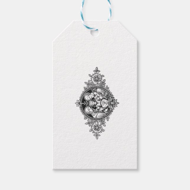 Etiqueta de presentes da família sagrada (Frente)