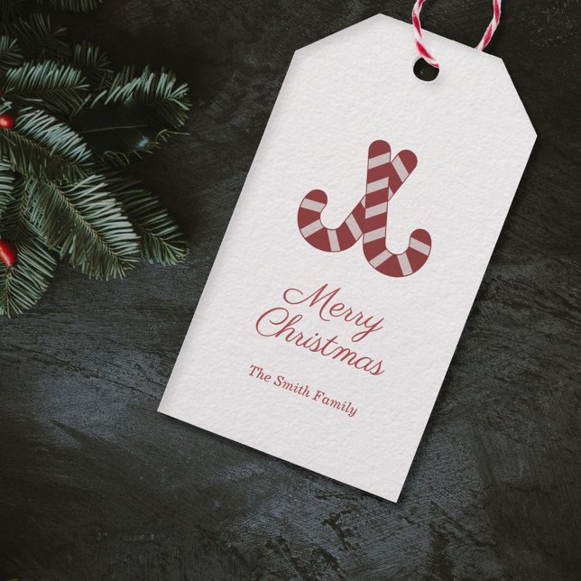 Etiqueta de presentes de canas de Natal (Christmas Candy Cane Gift Tag)
