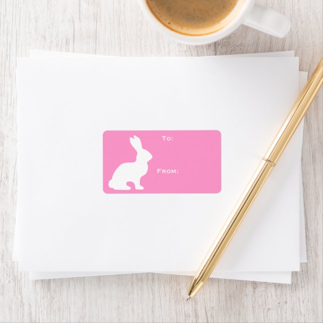 Etiqueta de presentes de coelho branco (Insitu)