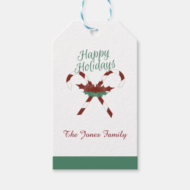 Etiqueta de presentes de feriados felizes personal (Frente)