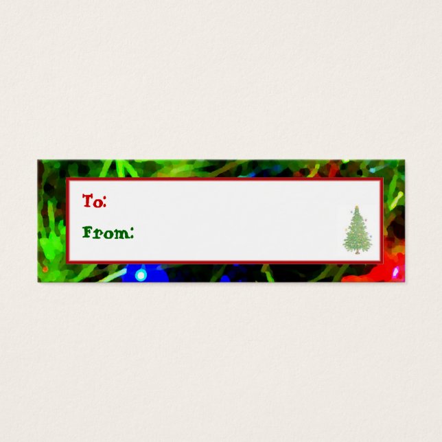 Etiqueta de presentes de férias 'Luzes festivas' (Frente)