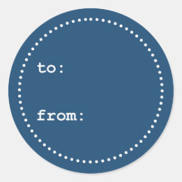 Etiqueta de presentes de Natal Branco Azul para/de