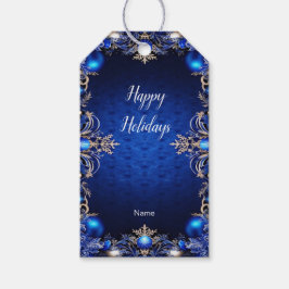 Etiqueta de presentes de Natal decorativo azul