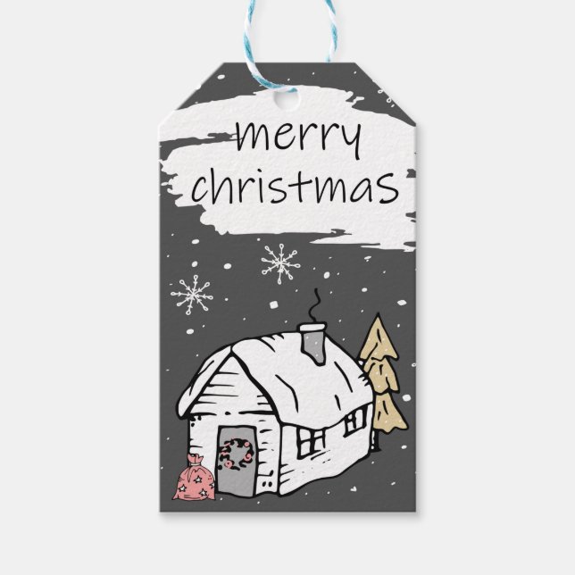 Etiqueta de presentes de Natal feliz (Frente)