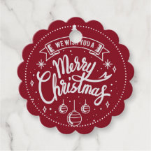 Etiqueta de presentes de Natal Red Merry