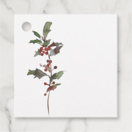 Etiqueta de presentes de Natal Simples Holly Berry
