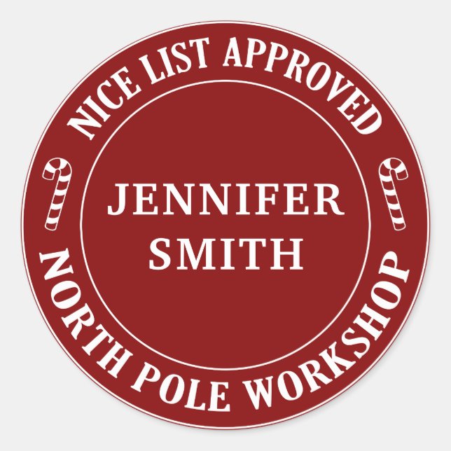 Etiqueta de presentes de Natal Vermelho (Frente)