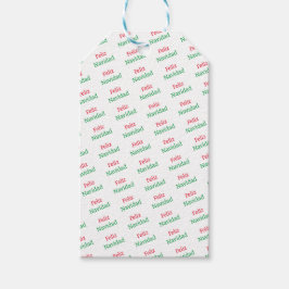 Etiqueta de presentes de padrão vermelho e verde F