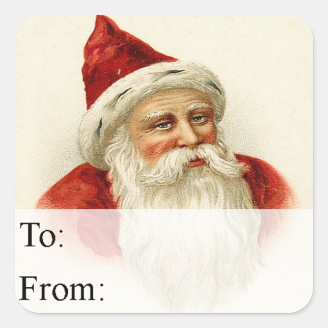 Etiqueta de presentes de Papais noeis antigos (Frente)
