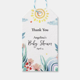 Etiqueta de presentes do chá de fraldas com design