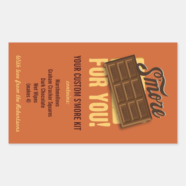 Etiqueta de presentes do kit de Smores DIY para ca (Frente)