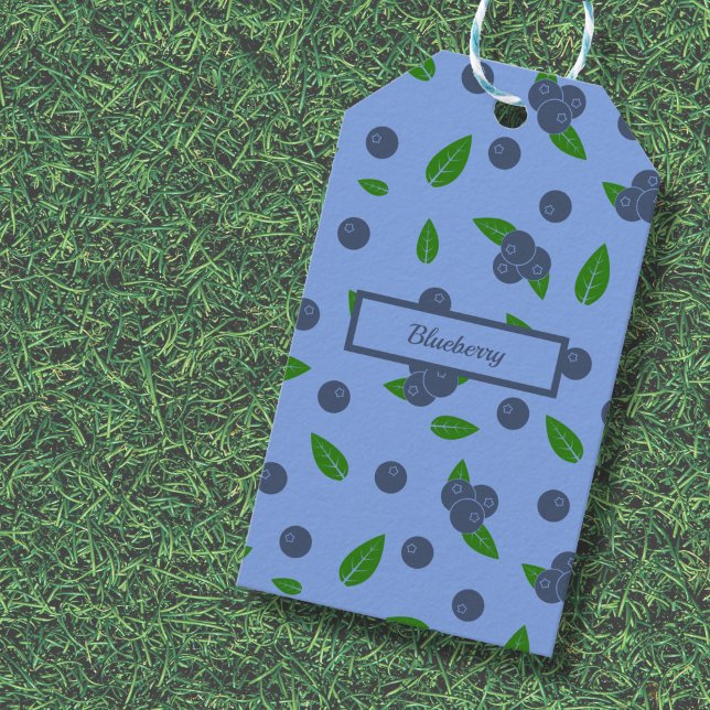 Etiqueta de presentes do padrão de mirtilo (Blueberry Gift Tag)