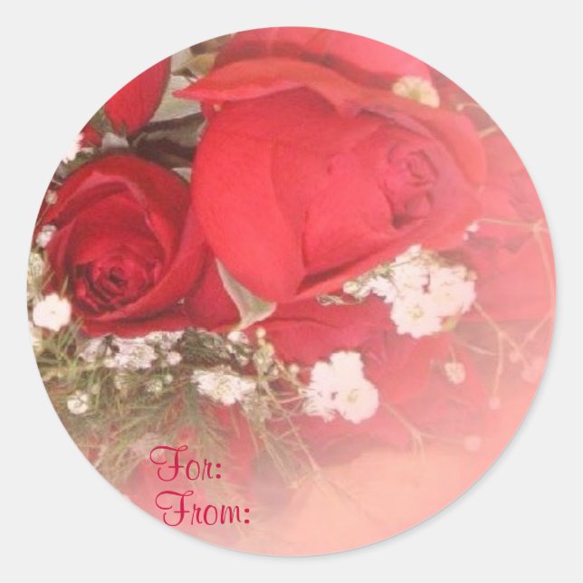 Etiqueta de presentes do Rosa vermelha (Frente)
