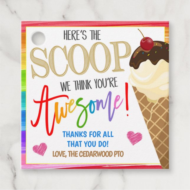 Etiqueta de presentes do sorvete (Frente)