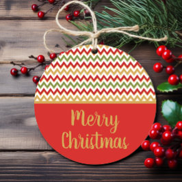 Etiqueta de presentes Dourada de Natal Vermelho, V