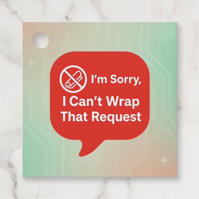 Etiqueta de presentes engraçada AI - "Não é possív (Frente)