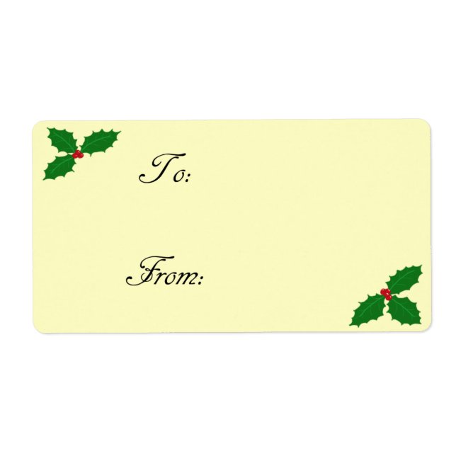 Etiqueta de presentes Holly e Berries (Frente)