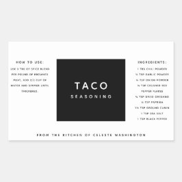 Etiqueta de presentes minimalista de especiarias a