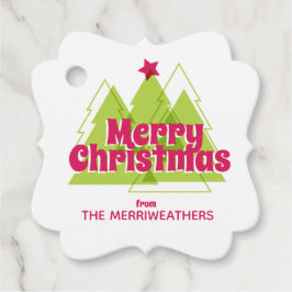 Etiqueta de presentes na árvore de Natal