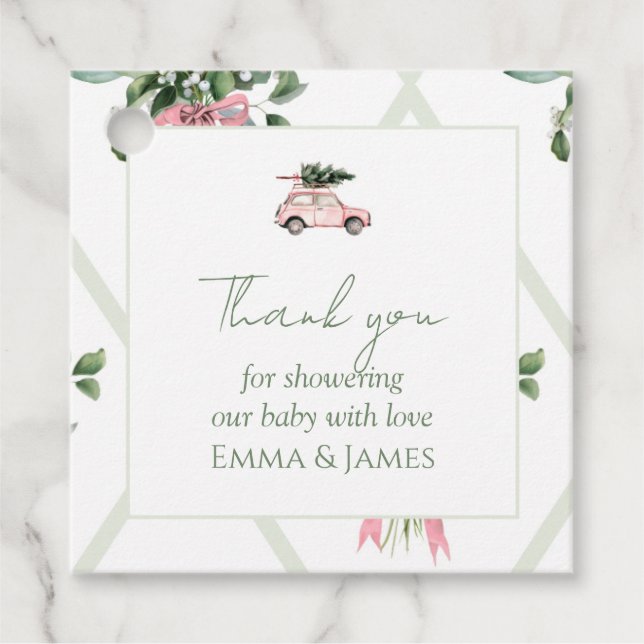 Etiqueta de presentes na árvore de Natal de carro  (Frente)